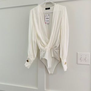 Zara cream white bodysuit